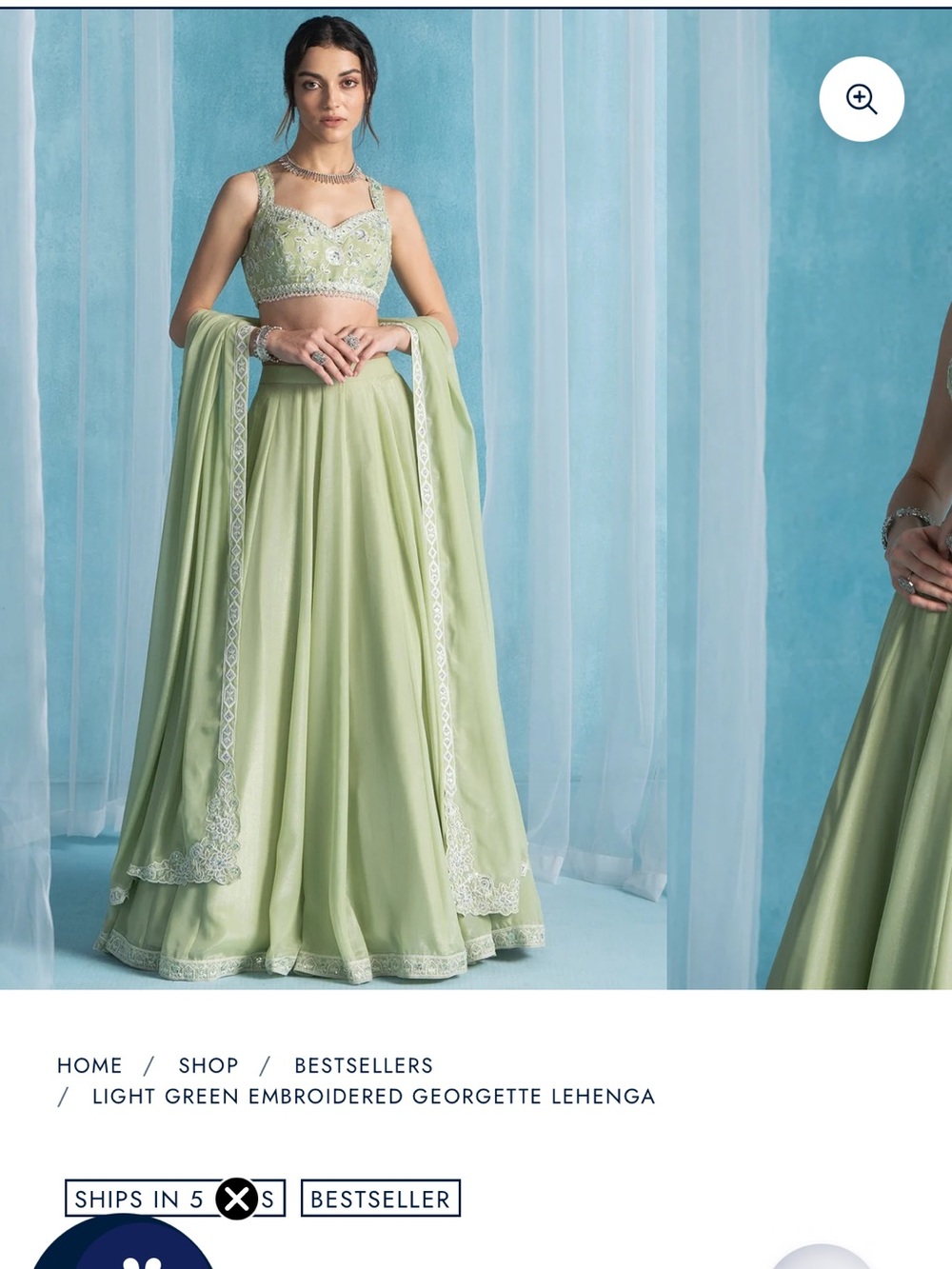 Light Green Embroidered Lehenga Set with Dupatta